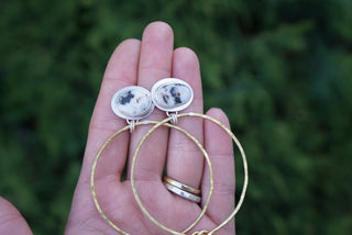 Ties that Bind Earrings- Rutile Quartz & White Buffalo