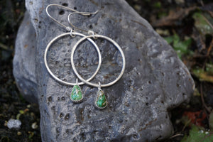 Plain Jane Hoops- Green Turquoise