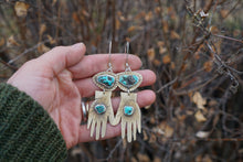 Load image into Gallery viewer, Frida Earrings- Brass and Turquoise
