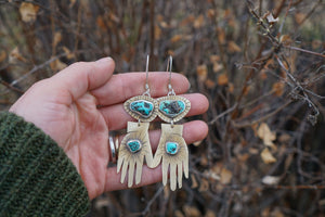 Frida Earrings- Brass and Turquoise