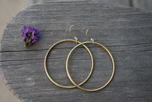 Load image into Gallery viewer, Large New Moon Hoops- Brass- MTO
