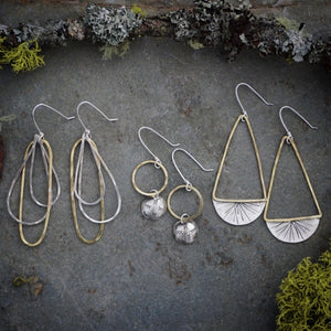 Dawn Earrings- Sterling Silver & Brass