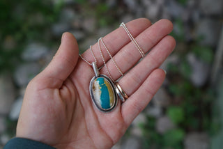 Sun + Moon Necklace Set-Turquoise