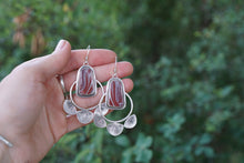Load image into Gallery viewer, A Burst of Light Hoops- Red Agate
