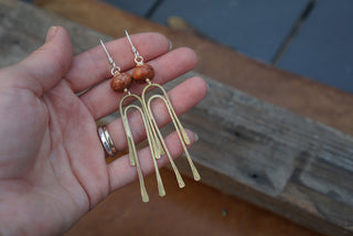 Arches Earrings- Brass & Magnesite