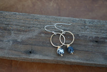 Load image into Gallery viewer, New Moon Earrings- Blue Agate &amp; Brass
