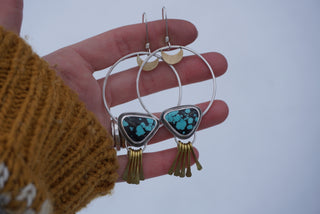 Harvest Moon Hoops- Blue Moon Turquoise