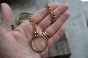 New Moon Necklace- Brass