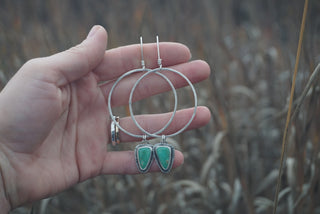 Plain Jane Hoops- Green Turquoise