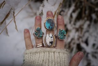 Talon Ring- Nugget Turquoise Size 7.25-7.5
