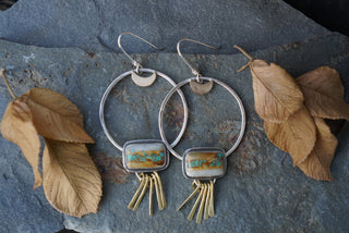 Harvest Moon Hoops- Royston Ribbon Turquoise