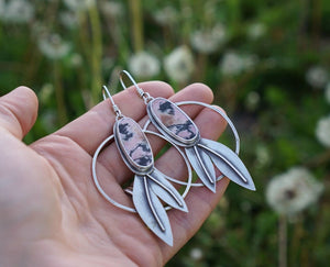 Perennial Hoop Earrings- Rhodanite