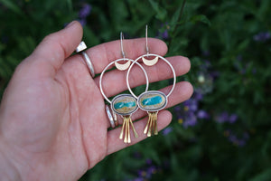Harvest Moon Hoops- Royston Ribbon Turquoise