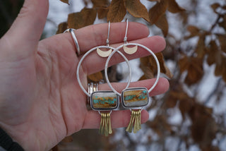Harvest Moon Hoops- Royston Ribbon Turquoise