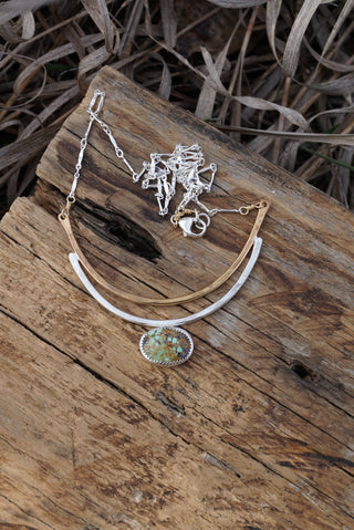 Cascade Necklace-Green Compass Turquoise