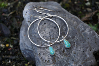 Plain Jane Hoops- Blue Turquoise