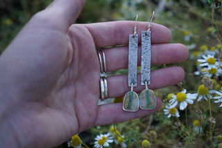 The Bar Earrings- Royston Ribbon Turquoise
