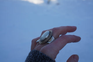Topo Ring- Ivory Creek Variscite Size 8