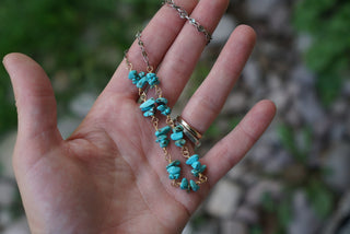 Sun + Moon Necklace Set-Turquoise