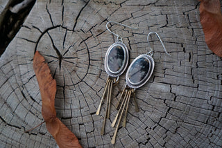 Tailfeather Fringe Earrings- Picasso Jasper