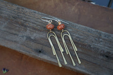 Load image into Gallery viewer, Arches Earrings- Brass &amp; Magnesite

