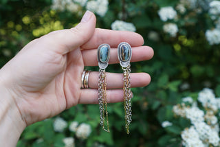 Cleo Post Dangles- Blue Opal