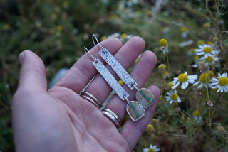 The Bar Earrings- Royston Ribbon Turquoise