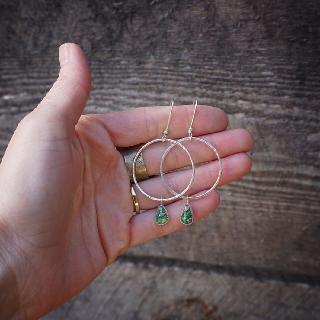 Plain Jane Hoops- Green Turquoise
