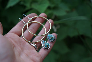 Plain Jane Hoops- Sonoran Mountain Turquoise