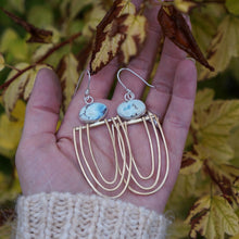 Load image into Gallery viewer, Rainbow Bend Earrings- Lavender Turquoise
