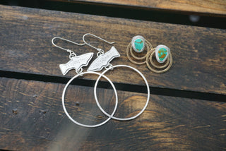 Freestone Hoop Earrings