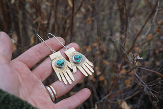 Frida Earrings- Brass and Turquoise