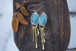 Be Free Fringe Earrings- Azurite
