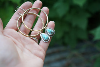 Plain Jane Hoops- White Water Turquoise