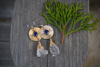 Oracle Earrings- Lapis Lazuli and Crystal Quartz