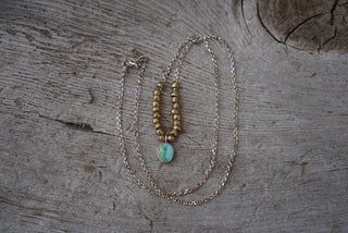 Zellie Necklace- Green Turquoise