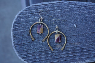 Luck Earrings- Brass & Jasper