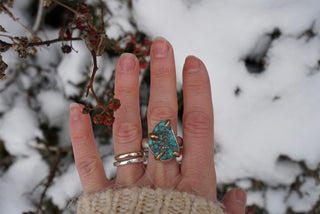 Talon Ring- Nugget Turquoise Size 7.25-7.5