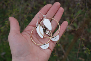 A Burst of Light Hoops- Blue Opal