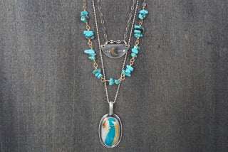 Sun + Moon Necklace Set-Turquoise