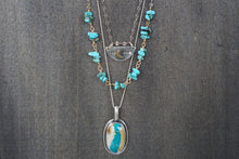 Load image into Gallery viewer, Sun + Moon Necklace Set-Turquoise
