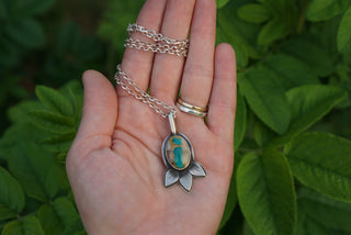 Blossom Necklace- Royston Ribbon Turquoise