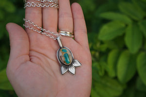 Blossom Necklace- Royston Ribbon Turquoise