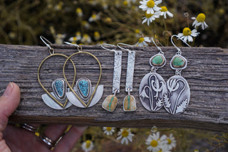 The Bar Earrings- Royston Ribbon Turquoise