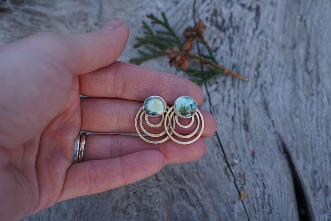 Aura Convertible Post Earrings- Lavender Turquoise
