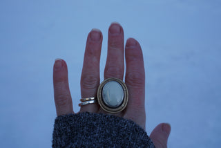 Topo Ring- Ivory Creek Variscite Size 8
