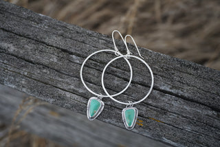 Plain Jane Hoops- Green Turquoise