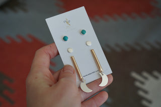 Back to Basics Moon Post Set- Turquoise