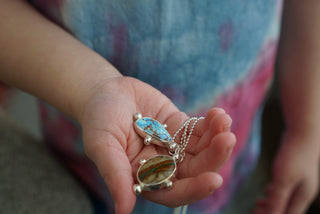 Compass Necklace- Royston Ribbon Turquoise