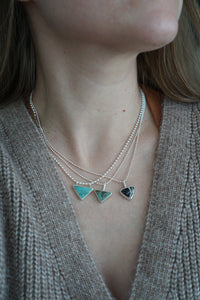 Triangle Necklace- Green Turquoise
